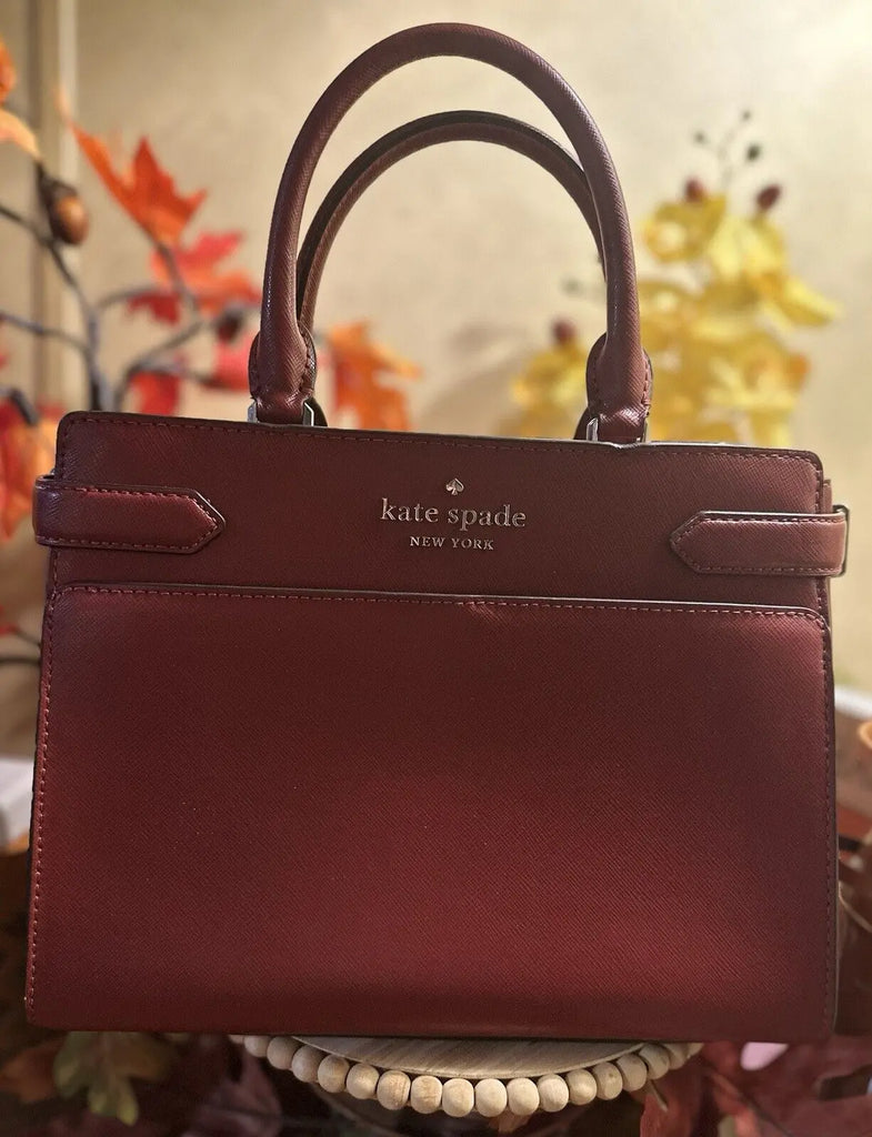 Kate Spade Staci Medium Satchel Red Currant Leather Bag WKRU6951 NWOT the R•E•L•I•C shop